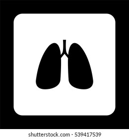 Human lung  - black vector icon