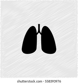 Human lung -  black vector icon