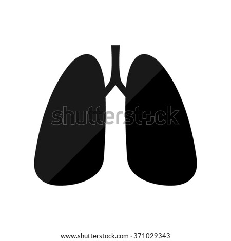 Human lung -  black vector icon