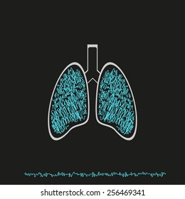 Human lung in a drawing style