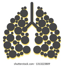 Human Lung filled with Pollution - Illustration as EPS 10 File