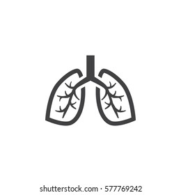Human lung icon on the white background