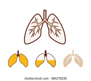 Human Lung Icons Set #1