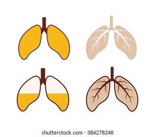Human Lung Icons Set #2