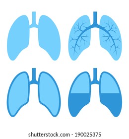 Human Lung Icons Set