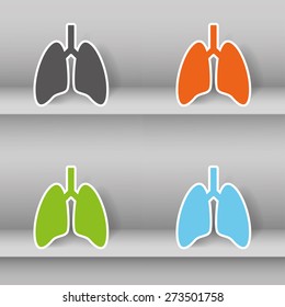 Human Lung Icons Set