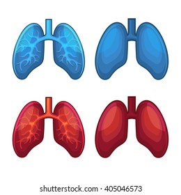Human Lung Icons Set