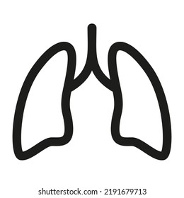 Human Lung Line Icon. Lungs Outline Vector Illustration