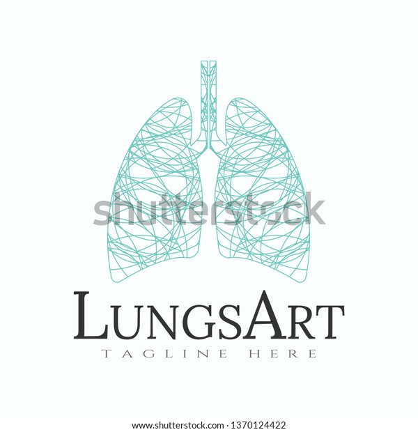 Lungen Logo Mit Liniendesign Lungenzeichen Oder Symbol Stock Vektorgrafik Lizenzfrei