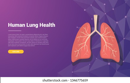 human lung template banner design with free space for text - vector