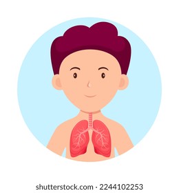 Concepto de vector humano y pulmonar, ilustración de diseño médico