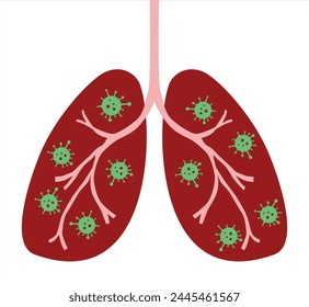 Human lung vector icon illustration