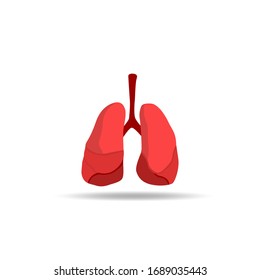 Vorlage zur Vektorillustration von Lung auf weißem Hintergrund.