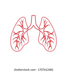 Human lung vector image template