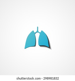 Human lung web icon on white background