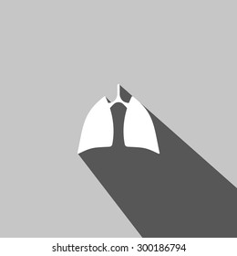 Human lung web icon on gray  background
