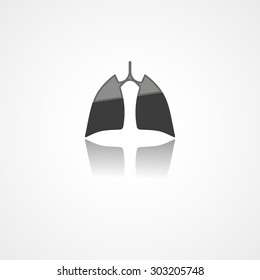 Human lung web icon on white background