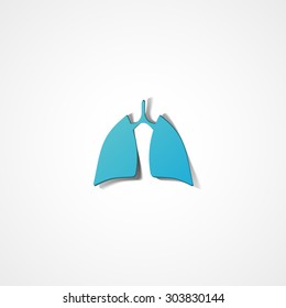 Human lung web icon on white background