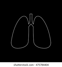 Human lung  - white vector icon