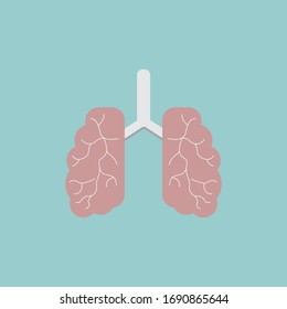 Ilustración del vector de icono plano de anatomía de pulmones humanos