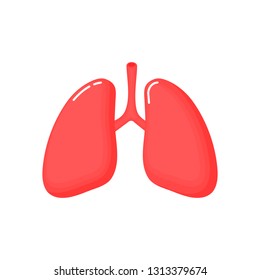 Human Lungs anatomy icon. flat cartoon style. bright and cute. Isolated on white background. vector illustration.