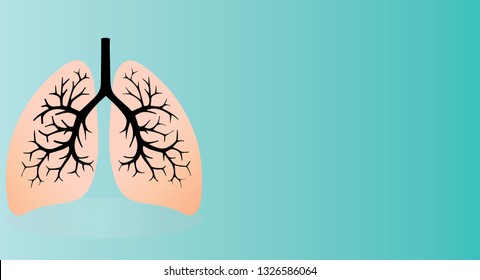 Human lungs anatomy and structure isolated on white background. Lung cancer and normal lung vector