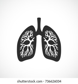 Human lungs anatomy vector icon illustration isolated on white background