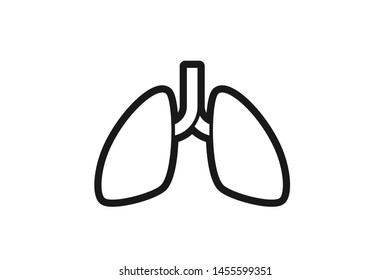 Human Lungs black icon vector 