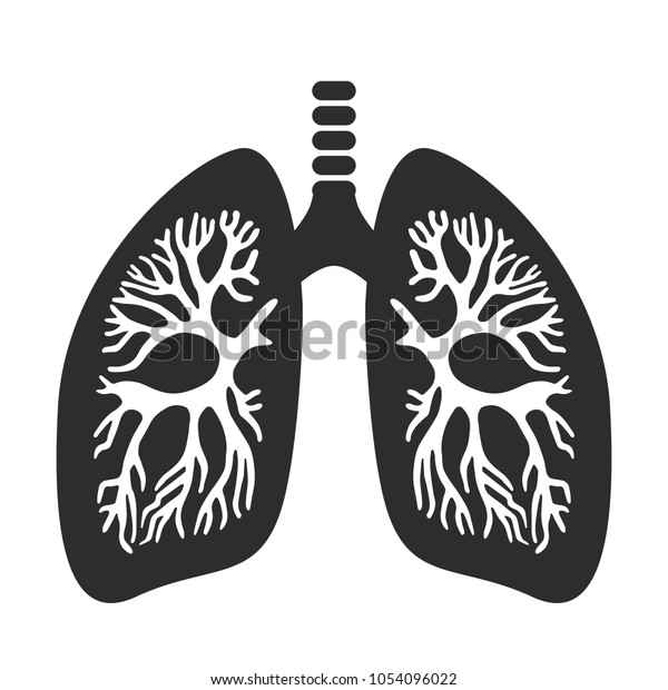 Human Lungs Black Vector Silhouette Icon Stock Vector (Royalty Free ...