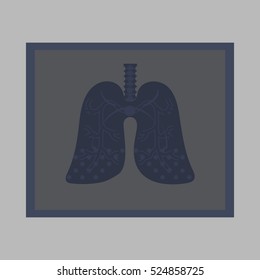 Human lungs and bronchi in x-ray view