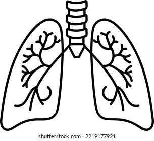 Human Lungs Concept, Respiratory System Vektorsymbol Design, Organsystem Symbol, Human Anatomy Sign, Human Body Part Stockillustration