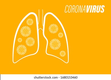 Human lungs Coronavirus pandemic SARS-Cov-2 icon. Image MERS-Cov-19 Coronavirus disease 2019 (COVID-19) quarantine 2019-nCoV Vector illustration sign