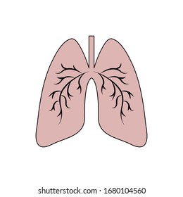 Human lungs. Doodle icon. Drawing by hand. Vector illustration.