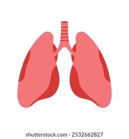Human lungs flat vector design on white background