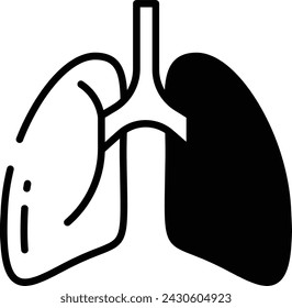Human Lungs glyph and line vector illustration