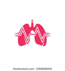 Human Lungs Heartbeat Healthy Creative Logo Design