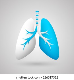 Human lungs, Lungs icon 3d, Lungs sing medical, Vector illustration