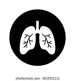 Human lungs icon. Asthma, pneumonia, respiratory diseases clinic logo template color editable