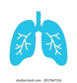 Human lungs icon. Asthma, pneumonia, respiratory diseases clinic logo template color editable