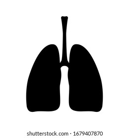 Human Lungs Icon. Black vector illustration respiration Lung symbol