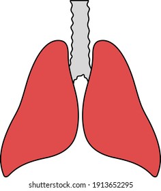 Human Lungs Icon. Editable Outline With Color Fill Design. Vector Illustration.
