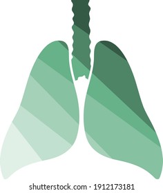 Human Lungs Icon. Flat Color Ladder Design. Vector Illustration.