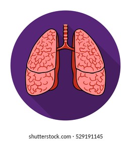 Human lungs icon in flat style isolated on white background. Human organs symbol stock vector illustration.
