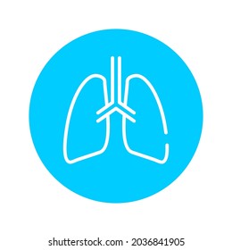 Menschliches Lungensymbol, hohe Qualität und bearbeitbar. Sehr geeignet für Webdesign, UI und Mobile App Design. 
Vektorgrafik auf blauem Hintergrund.