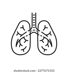 Icono de pulmones humanos. Ilustración vectorial negra de alta calidad.