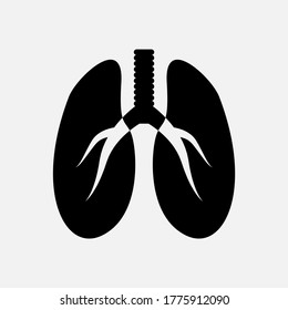 Human lungs icon illustration isolated on white background. Respiratory system symbol. Anatomy sign.