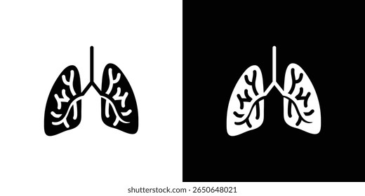 Icono de pulmones humanos Vector plano aislado en contorno