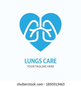 Human lungs icon. Logo design template. Vector illustration isolated on white.