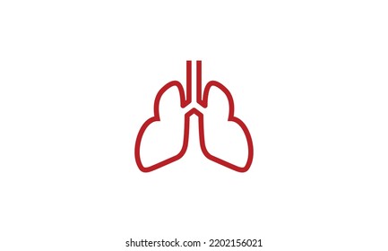 Human lungs icon. Logo design template. Vector illustration isolated on white.