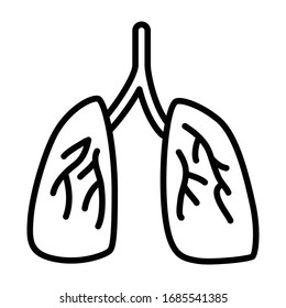 human lungs icon with modern flat line icon style